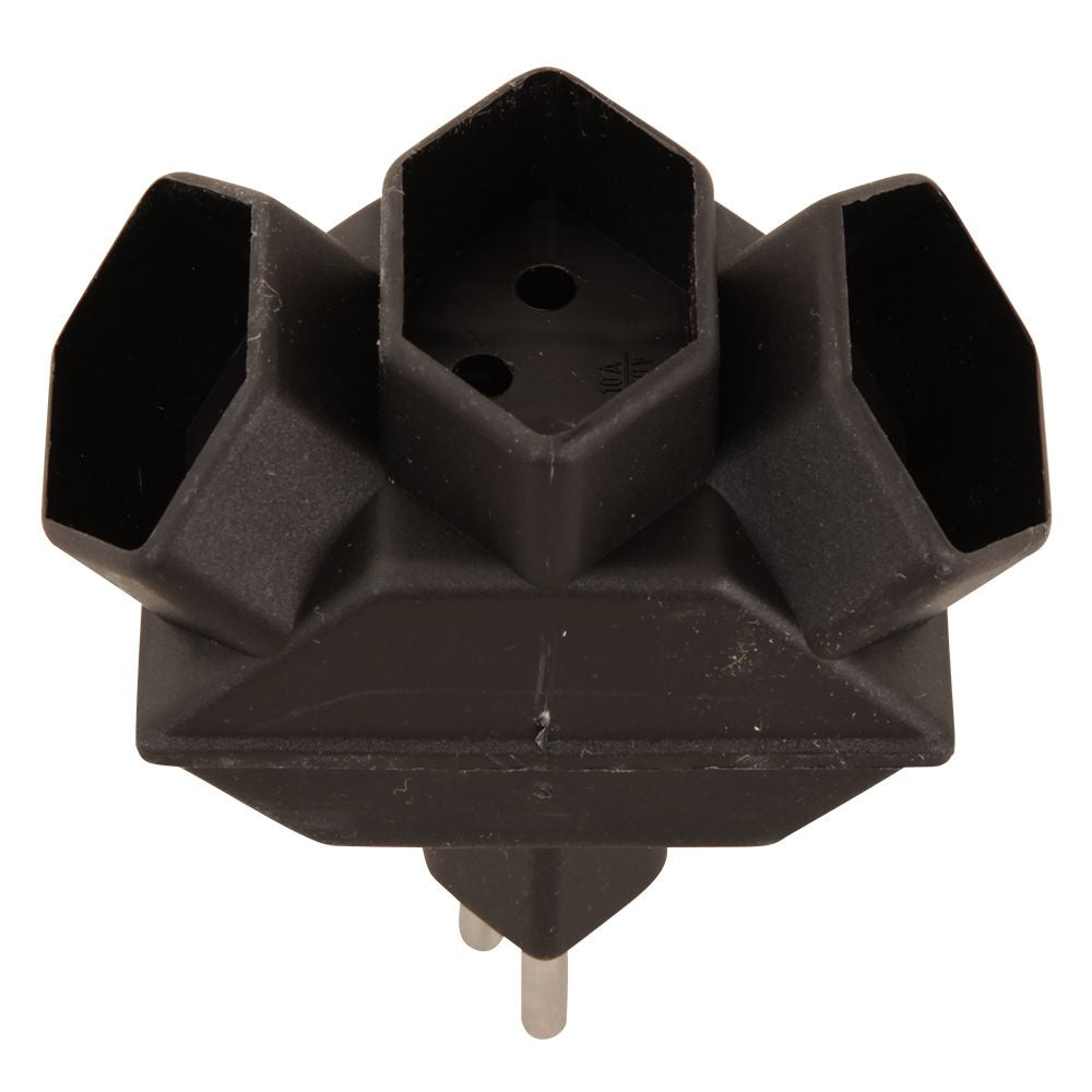 M. Schönenberger Schönenberger – Abzweigstecker, 2300 W, 230 V, 3× T13, Stecker T12, 2× USB, mit Kinderschutz, schwarz