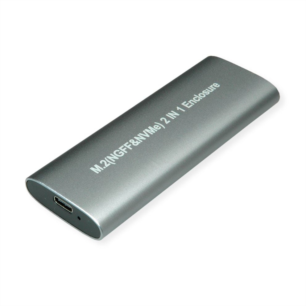 VALUE M.2 SSD-Gehäuse – 1-Bay – USB 3.2 Gen 2 Typ C, für M.2 2242/2260/2280 (M-Key, NVMe)