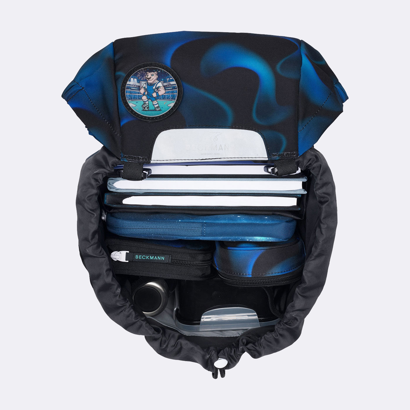 Beckmann Classic – Schulrucksack-Set 6-teilig, Fussball, 22 l, 24×37×25 cm