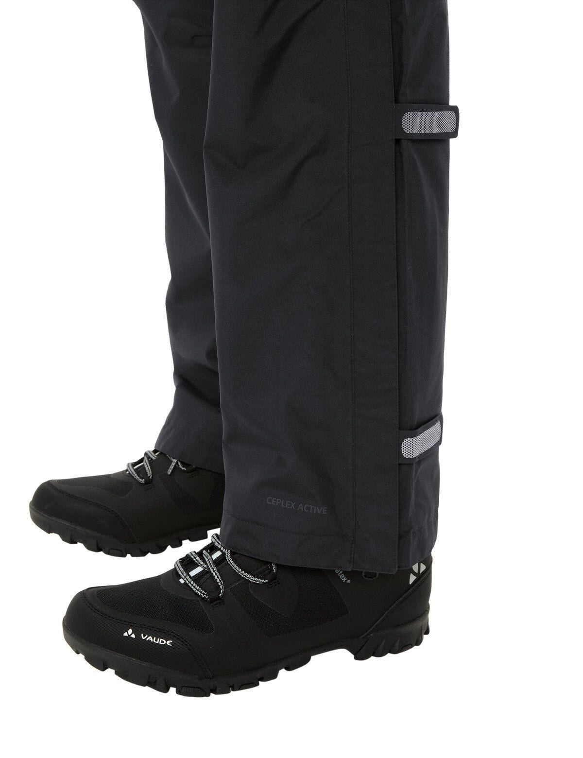 Vaude – Velohose Fluid Full-Zip II – L – Schwarz, wasserdicht, atmungsaktiv, mit Reflektoren