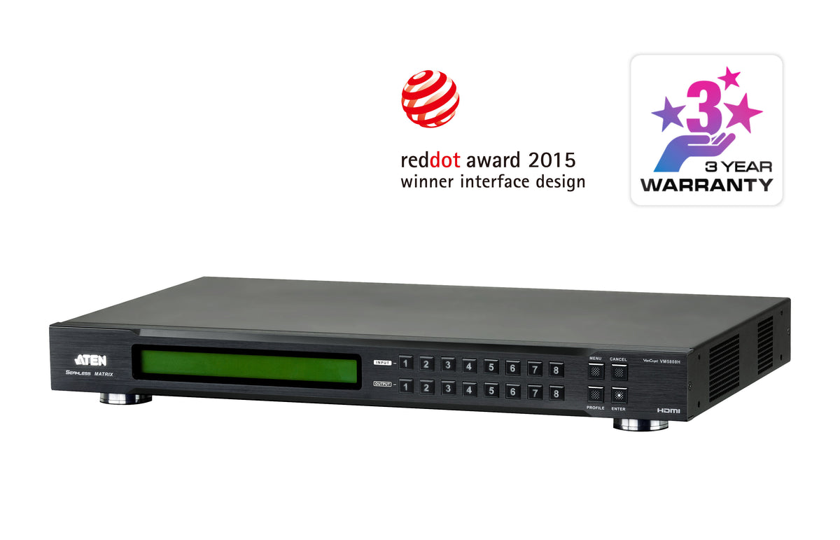 ATEN VM5808H – 8×8 HDMI-Matrix, Full HD, RS-232/Ethernet/IR