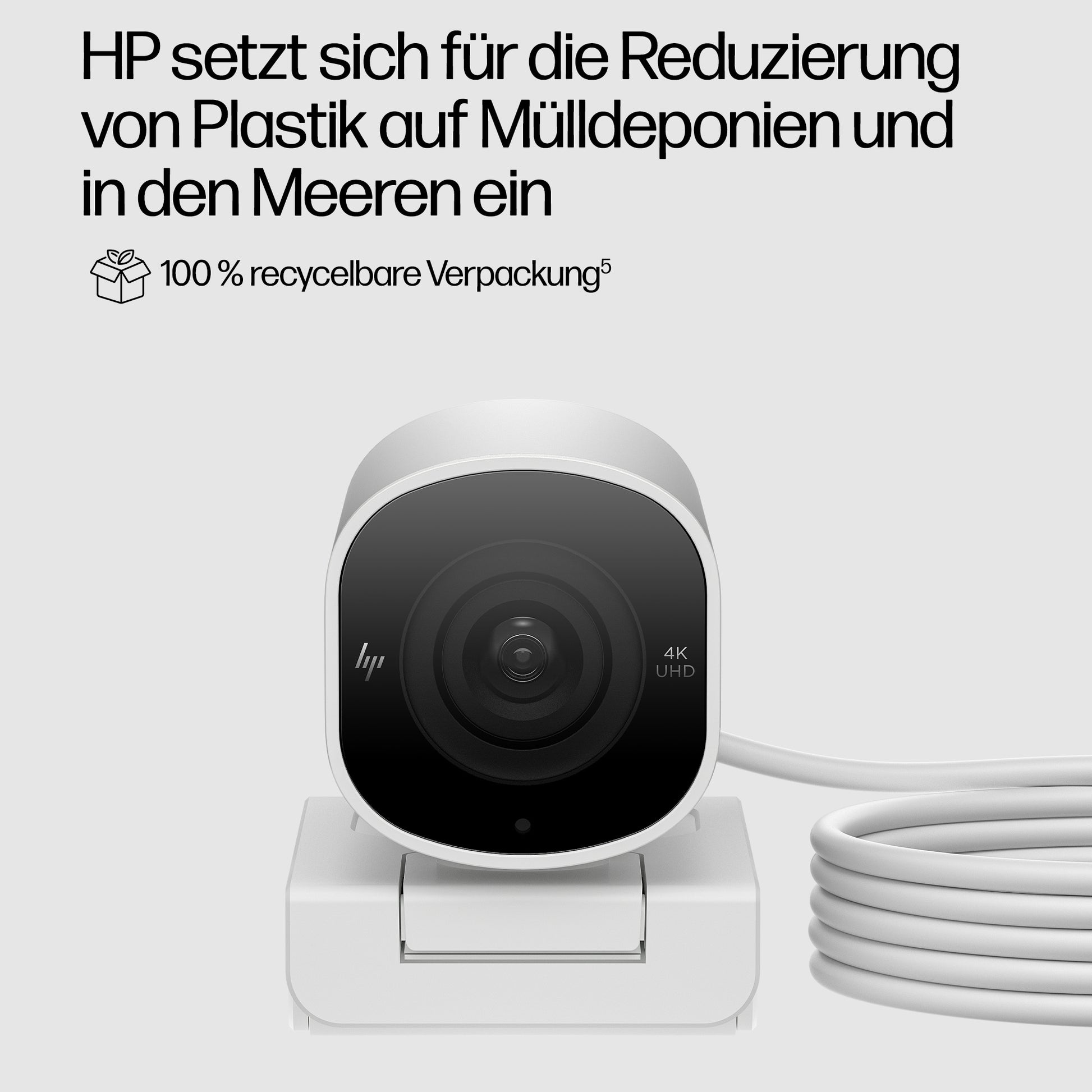 HP 960 Webcam – 4K Ultra HD, 30 fps, Autofokus, USB-A – Silber