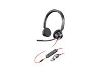 Poly Blackwire 3325 Office-Headset – On-Ear, Stereo, Kabelgebunden, USB-C + 3,5 mm Klinke, Schwarz