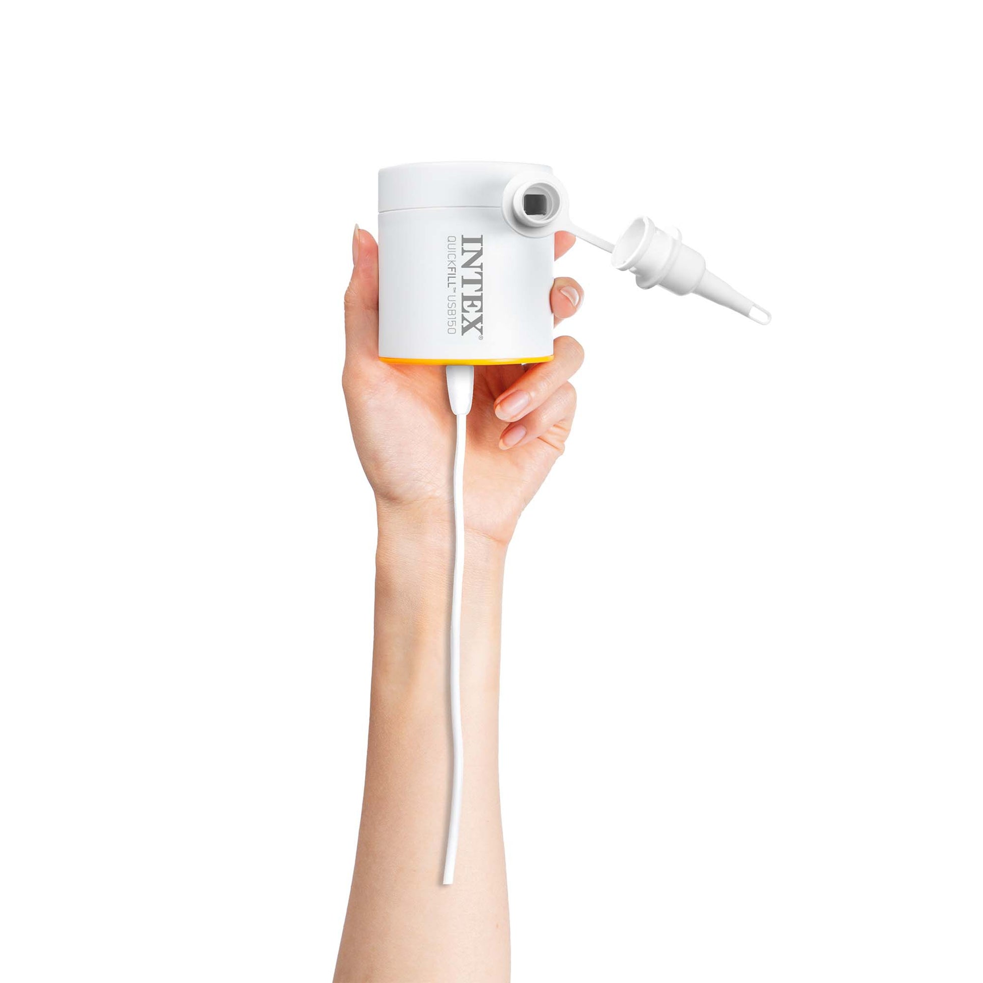 Intex USB-Luftpumpe Quick-Fill USB150 – 5 V, 2 A – 150 l/min – Weiss – mit USB-Kabel