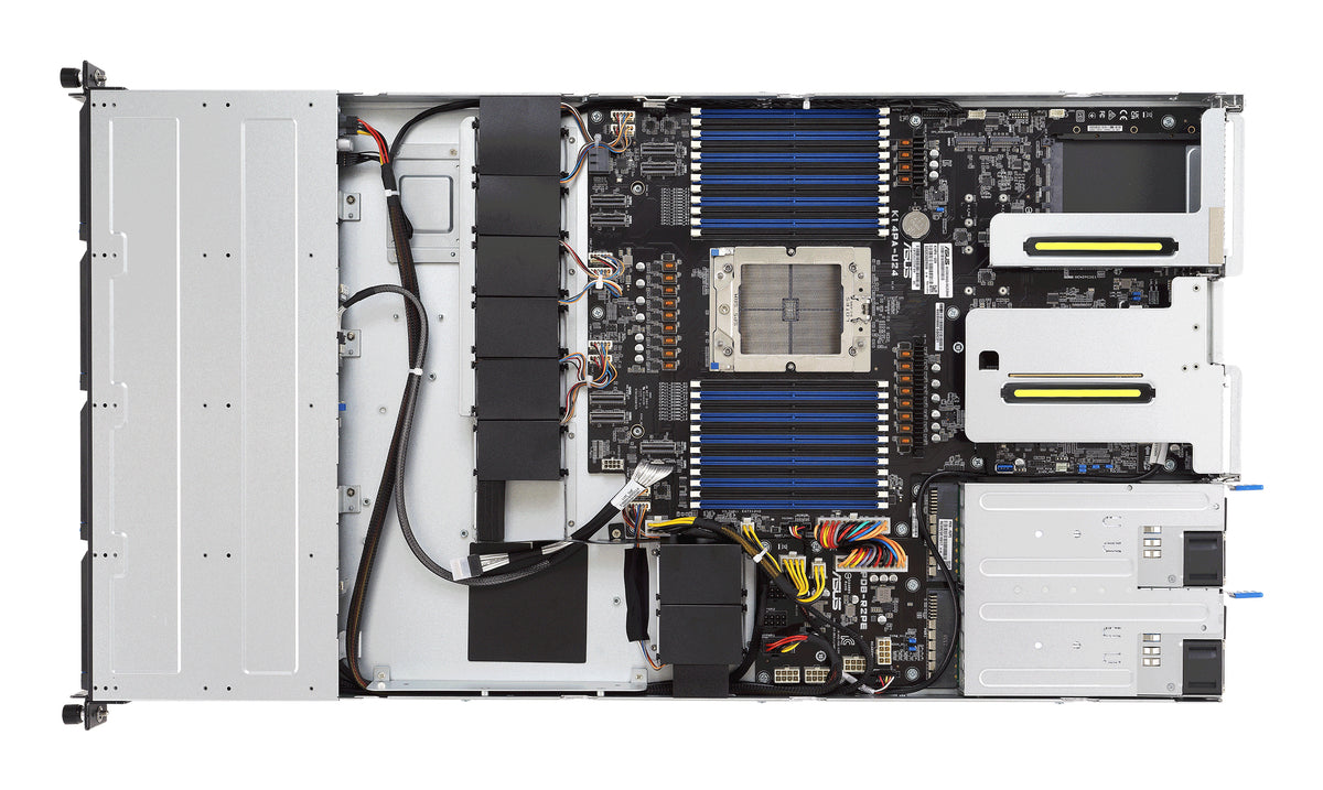 ASUS RS501A-E12-RS4/1G/1600W/OCP – Server Barebone – 1U, LGA6096 (1×CPU), 24 DIMM, 6 Einschübe, 1600 W