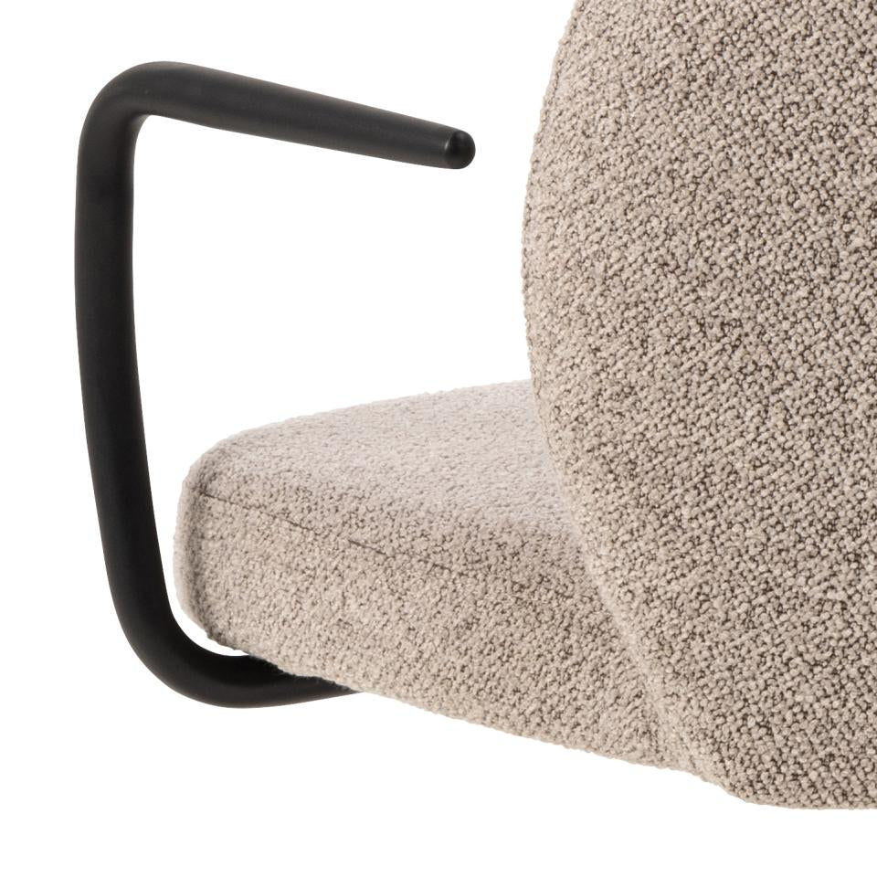 Actona AC Design Bürostuhl Patricia – Stoffbezug, Metallfuss, Beige