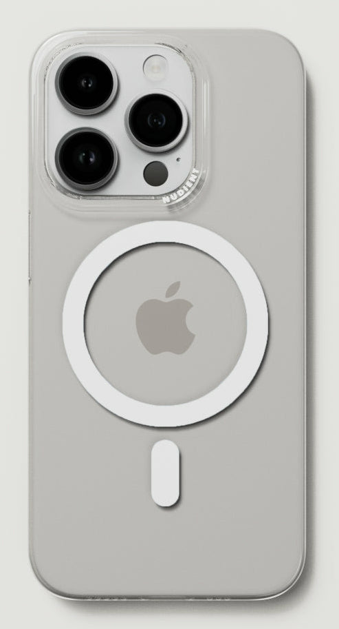 Nudient – Backcover – für Apple iPhone 15 Pro – transparent – recycelbarer Kunststoff – MagSafe-kompatibel