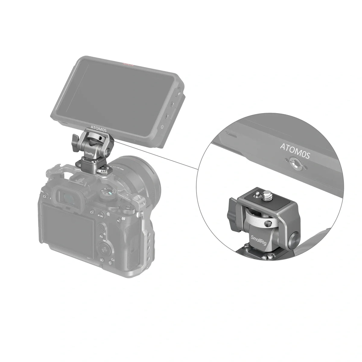 SmallRig HawkLock H21 Monitorhalterung – Schnellwechsel (NATO-Klemme), Aluminium/Edelstahl, 108 g – Grau