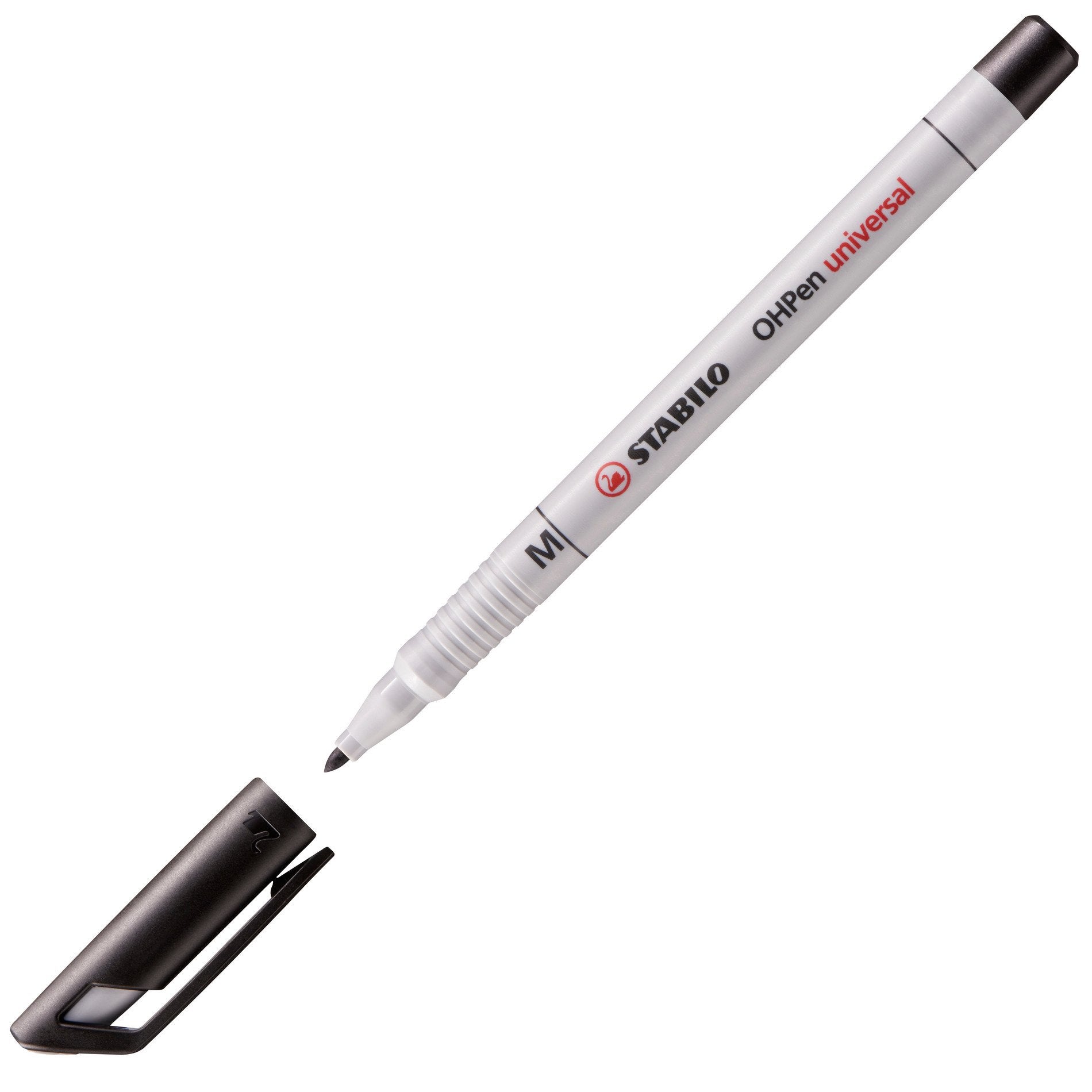 STABILO OHPen OHP-Marker – schwarz, 10 Stk., feucht abwischbar – für Folien & glatte Oberflächen