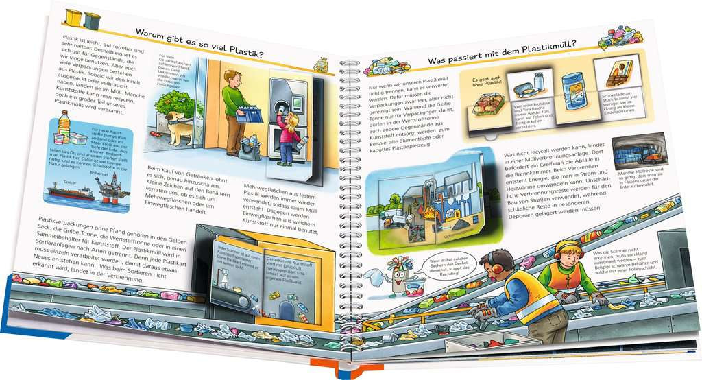 Ravensburger Buch – Wieso? Weshalb? Warum? – Rund um den Müll (Band 74), Spiralbindung, 16 Seiten, ab 4 Jahren