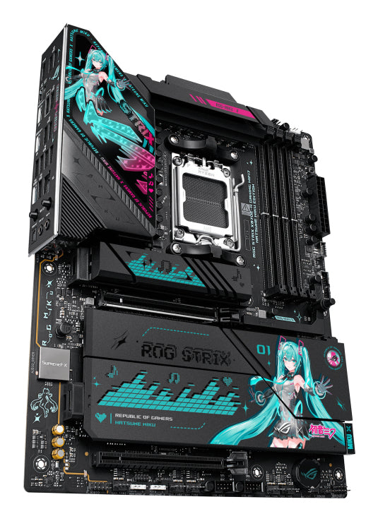 ASUS ROG STRIX X870E-H GAM WF7 MIKU – Mainboard – AM5, AMD X870E, ATX, DDR5, für Ryzen 7000/8000/9000