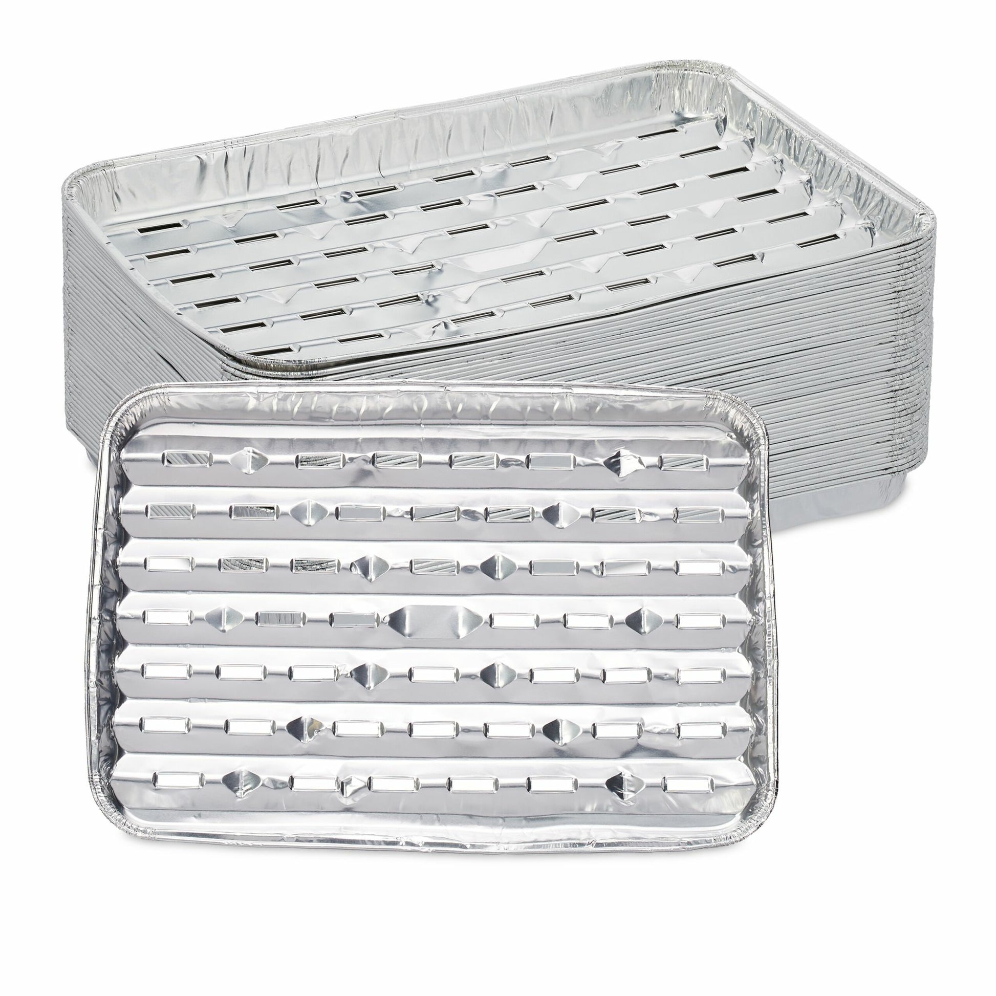 Relaxdays Grillschale 34 × 22 × 3 cm, Aluminium, 40 Stk., silber