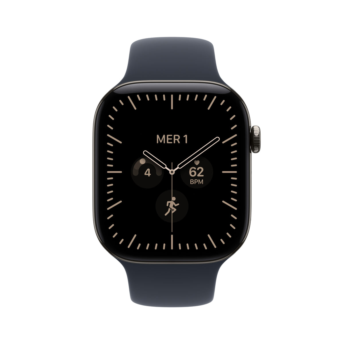 Apple Watch Series 12 46 mm GPS + Cellular – Titan, Sportarmband, Navyblau, S/M, 50 m, für iPhone