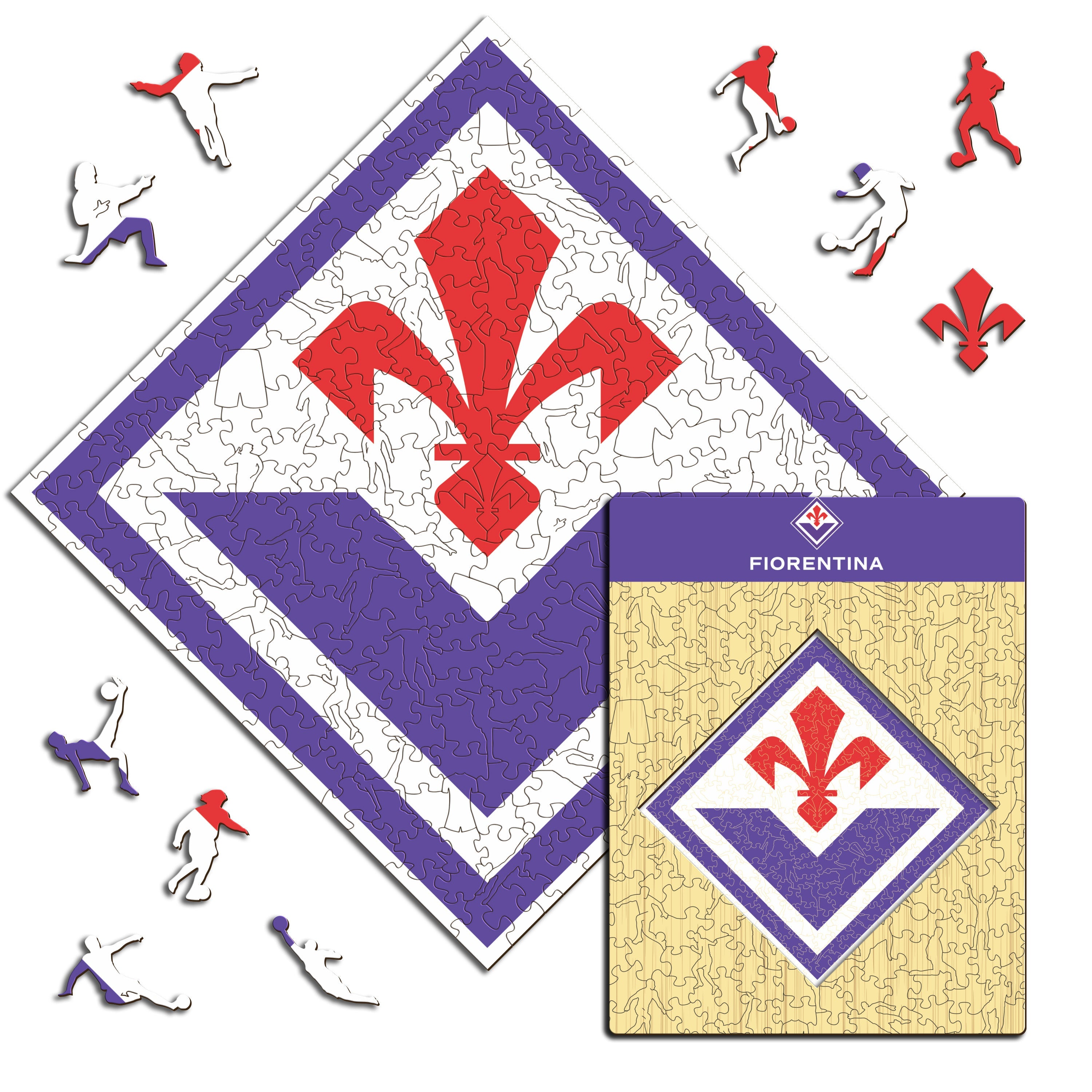 Iconic Puzzles Puzzle ACF Fiorentina Logo – 150 Teile – 25 × 25 cm – ab 10 J. – Holz