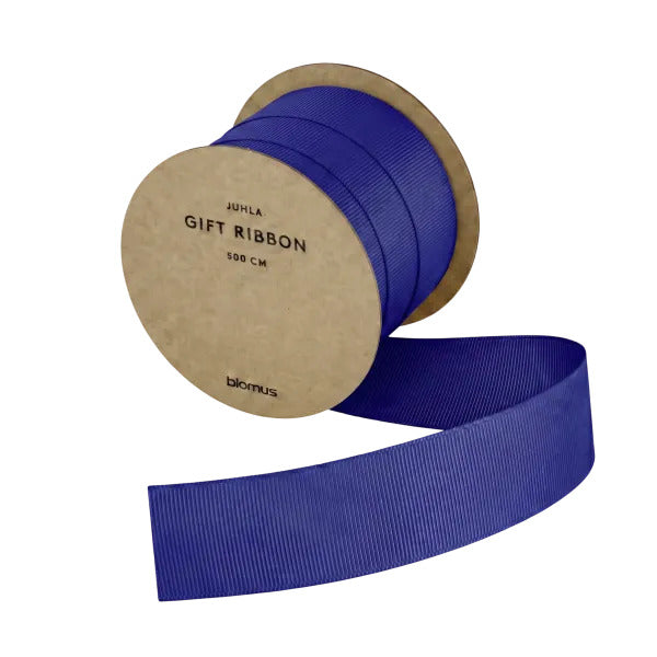 Blomus Geschenkband, JUHLA M, Polyester, matt, Blau, 25 mm × 5 m, 1 Stk.