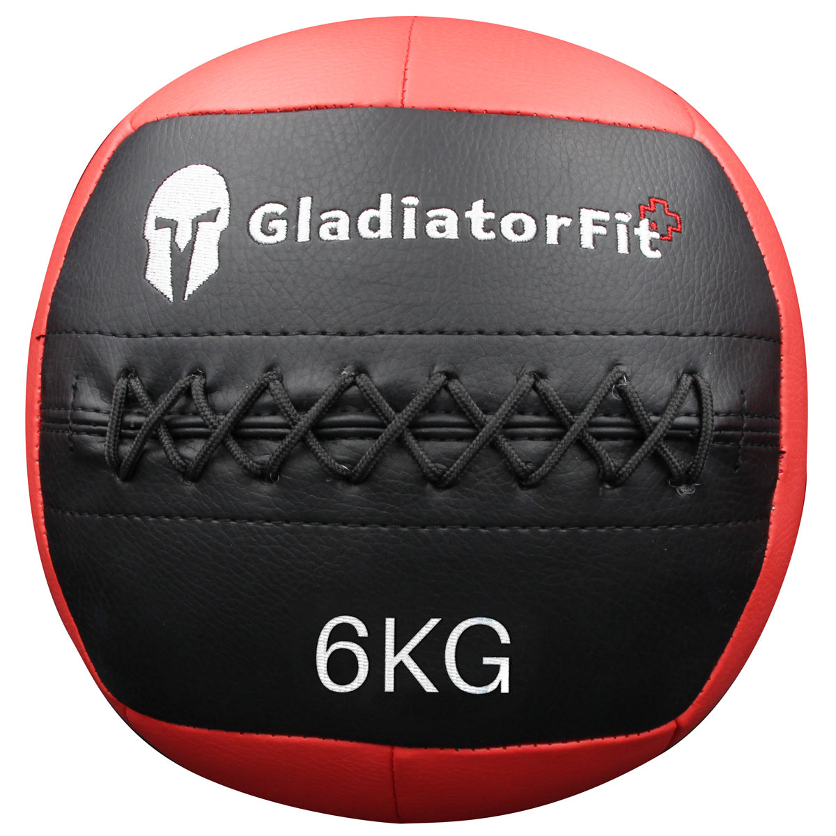 GladiatorFit Medizinball Wallball, Ø 36,0 cm, Kunstleder, Schwarz, Rot, 6 kg