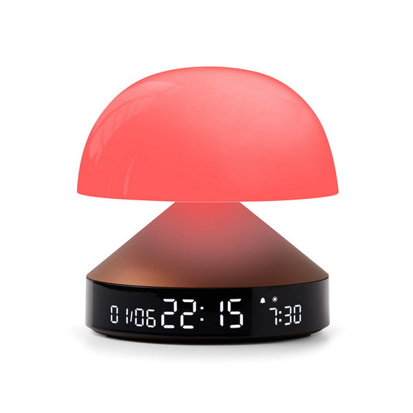 Lexon Lichtwecker Mina Sunrise – digital – 11,0 × 11,0 cm, bronze, Aluminium, USB, 5 Wecktöne