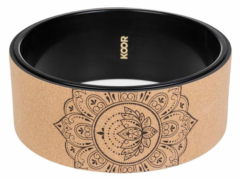 KOOR Yoga-Rad F01634, Ø 32 cm, 13 cm breit – Braun, Kork