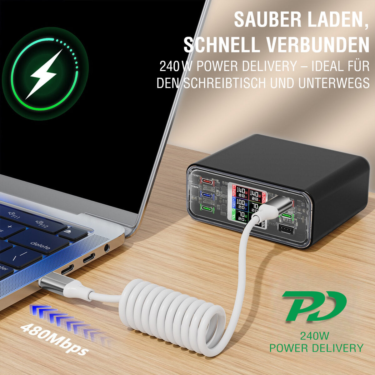 4smarts USB-Kabel, USB-C zu USB-C, 1,35 m, USB 2.0, Lade-/Datenkabel