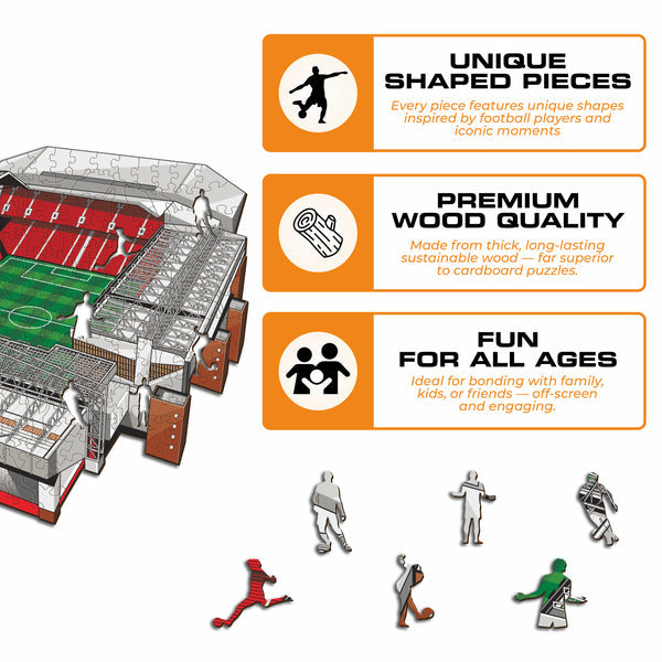 Iconic Puzzles Liverpool FC - Anfield Stadium – Logikspiel, ab 10 Jahren, 180 Min.