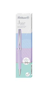Pelikan Jazz Pastell K36 Kugelschreiber – Blau, Mittel, Druck, Metall, Lavendel, dokumentenecht, Geschenkbox