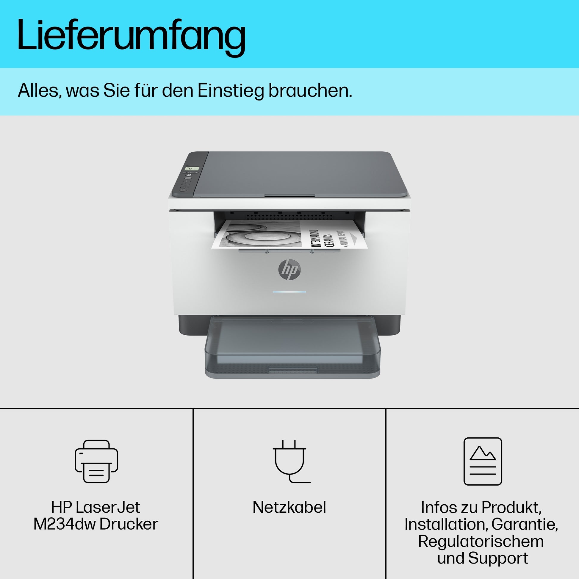 HP Laserjet Mfp M234Dw Drucker – SW Laser Multifunktionsdrucker, A4, 3-in-1, Duplex, ADF, WLAN/LAN, AirPrint