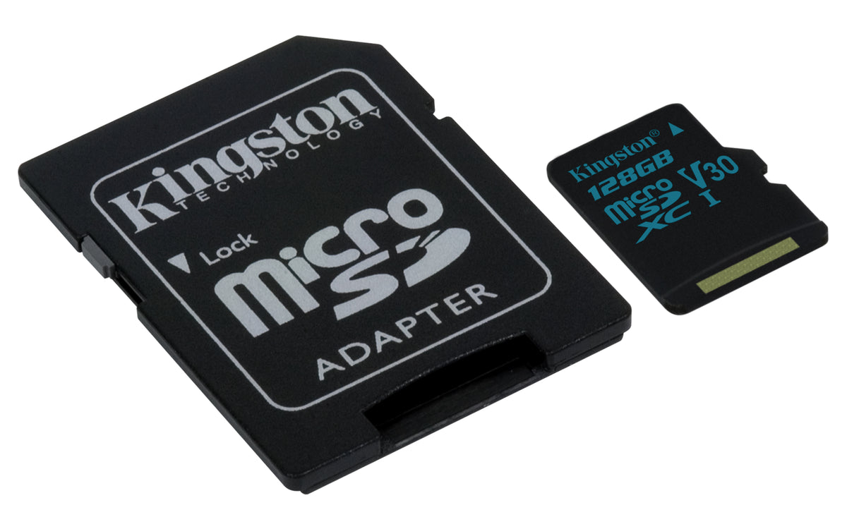 Kingston Technology Kingston Canvas Go microSDXC 128 GB – UHS-I, Klasse 10, U3, V30, 90/45 MB/s, inkl. SD-Adapter