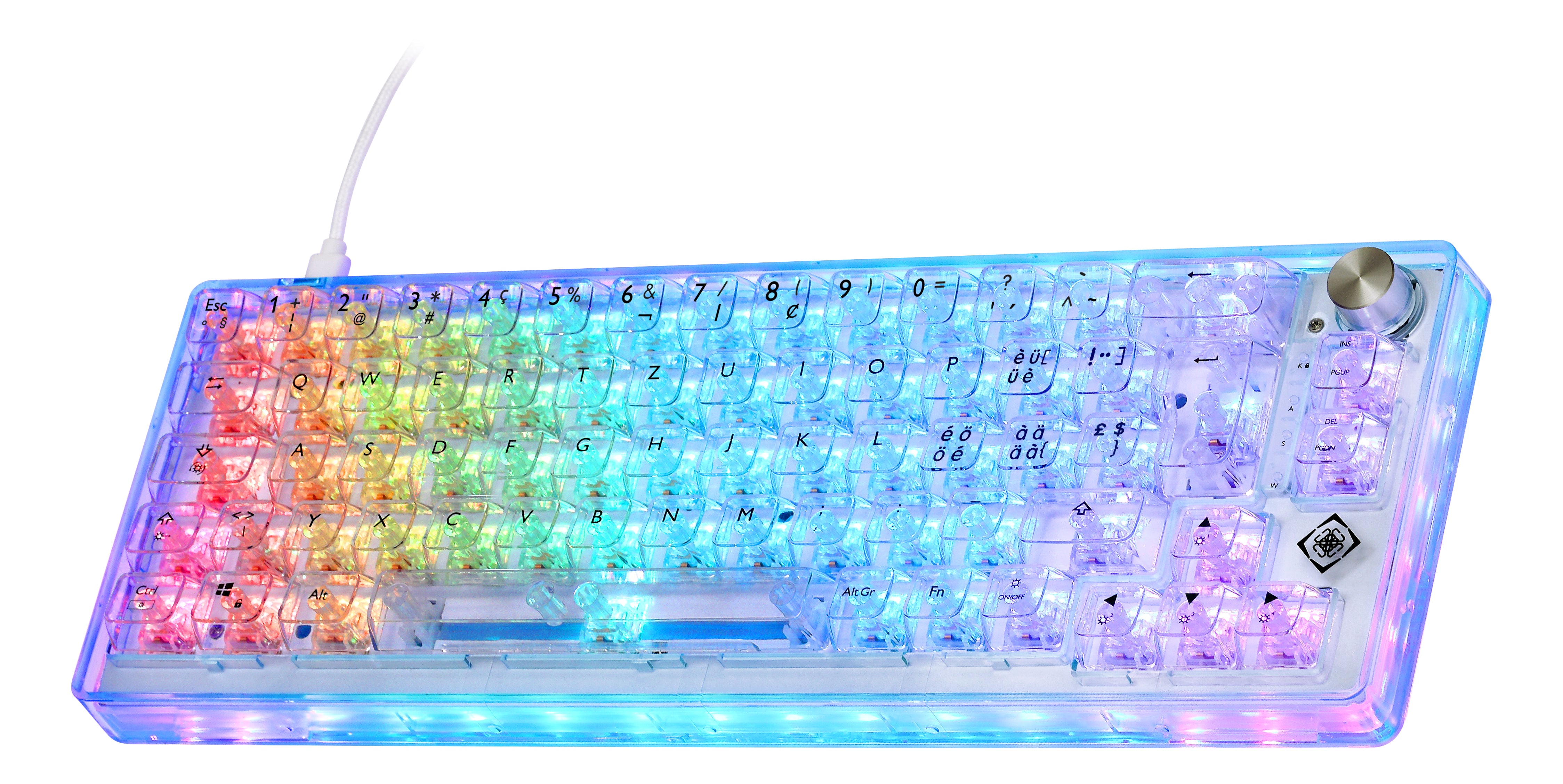 Deltaco Gaming GAM-160-T-CH – Gaming-Tastatur 65% – Mechanisch – QWERTZ (CH) – RGB – Ohne Ziffernblock