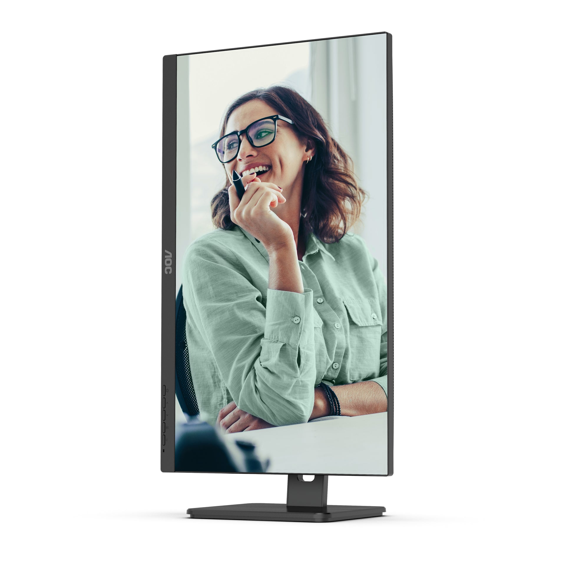 AOC Monitor, 23,8", 300 cd/m², Daisy Chain, USB-C, USB-Hub, Integrierte Lautsprecher, VESA 100 × 100, Schwarz