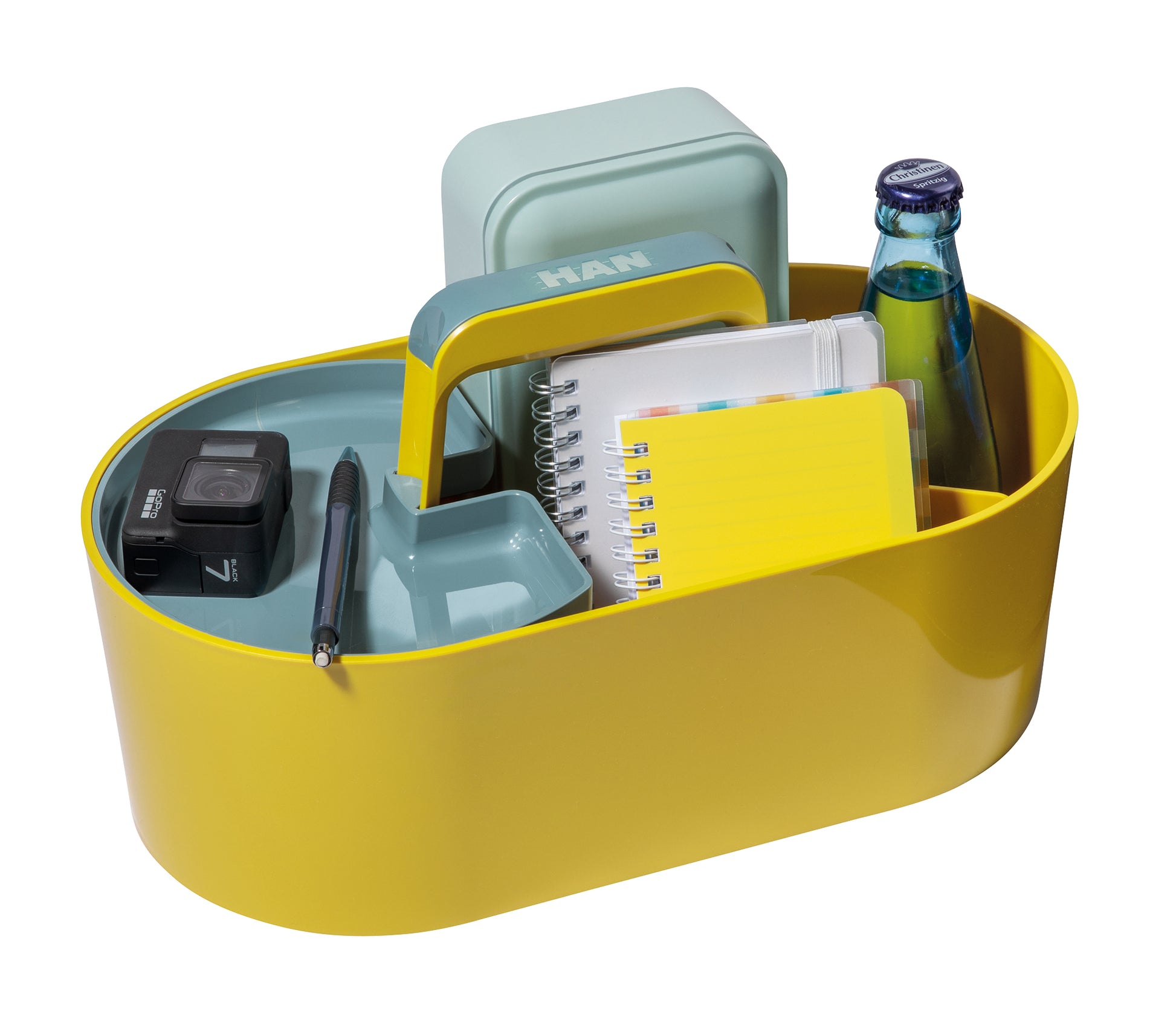 HAN Werkzeugkasten LOFT 1200-12 Aufbewahrungsbox – 10,5 l, mit Trennelement, Gelb, ABS, B 330 × H 175 × T 180 mm