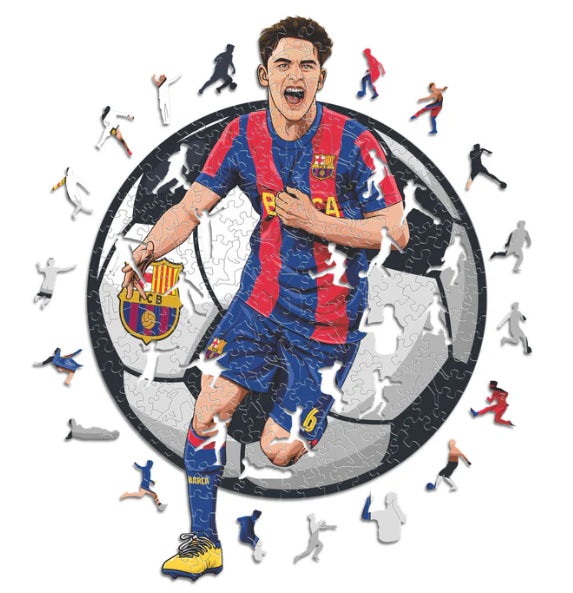 Iconic Puzzles Puzzle FC Barcelona (Gavi) – 150 Teile – 21 × 30 cm – ab 10 J. – Holz – mehrfarbig