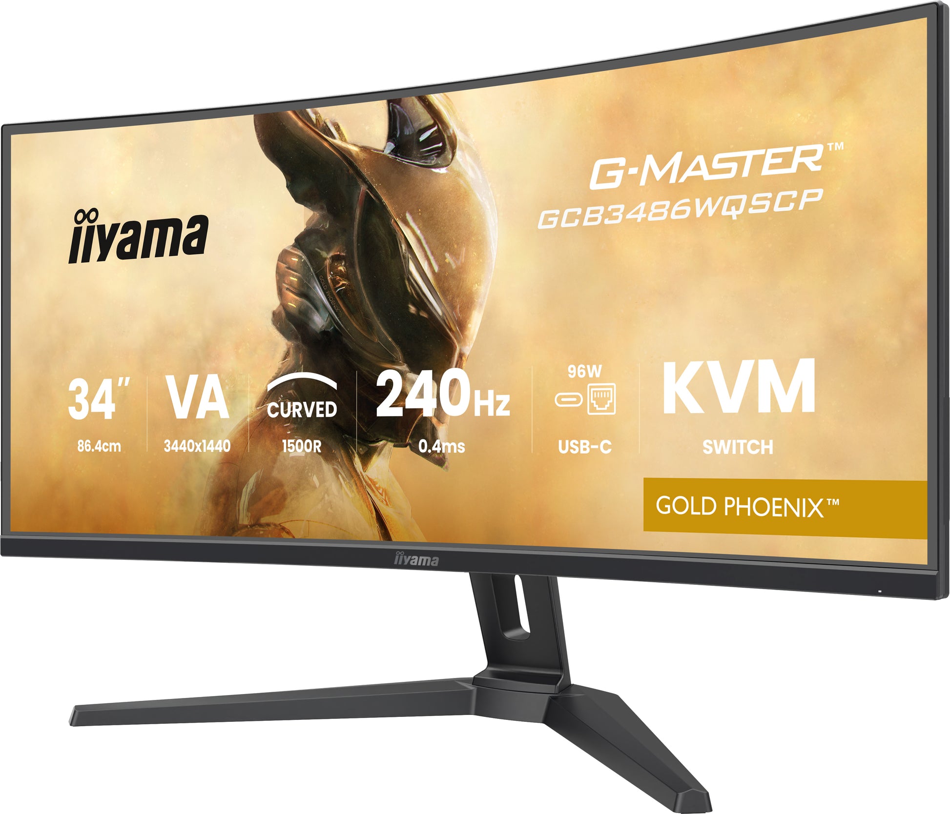 iiyama GCB3486WQSCP-B1 – Monitor, 34" 3440 × 1440, 240 Hz, 500 cd/m², Gebogen