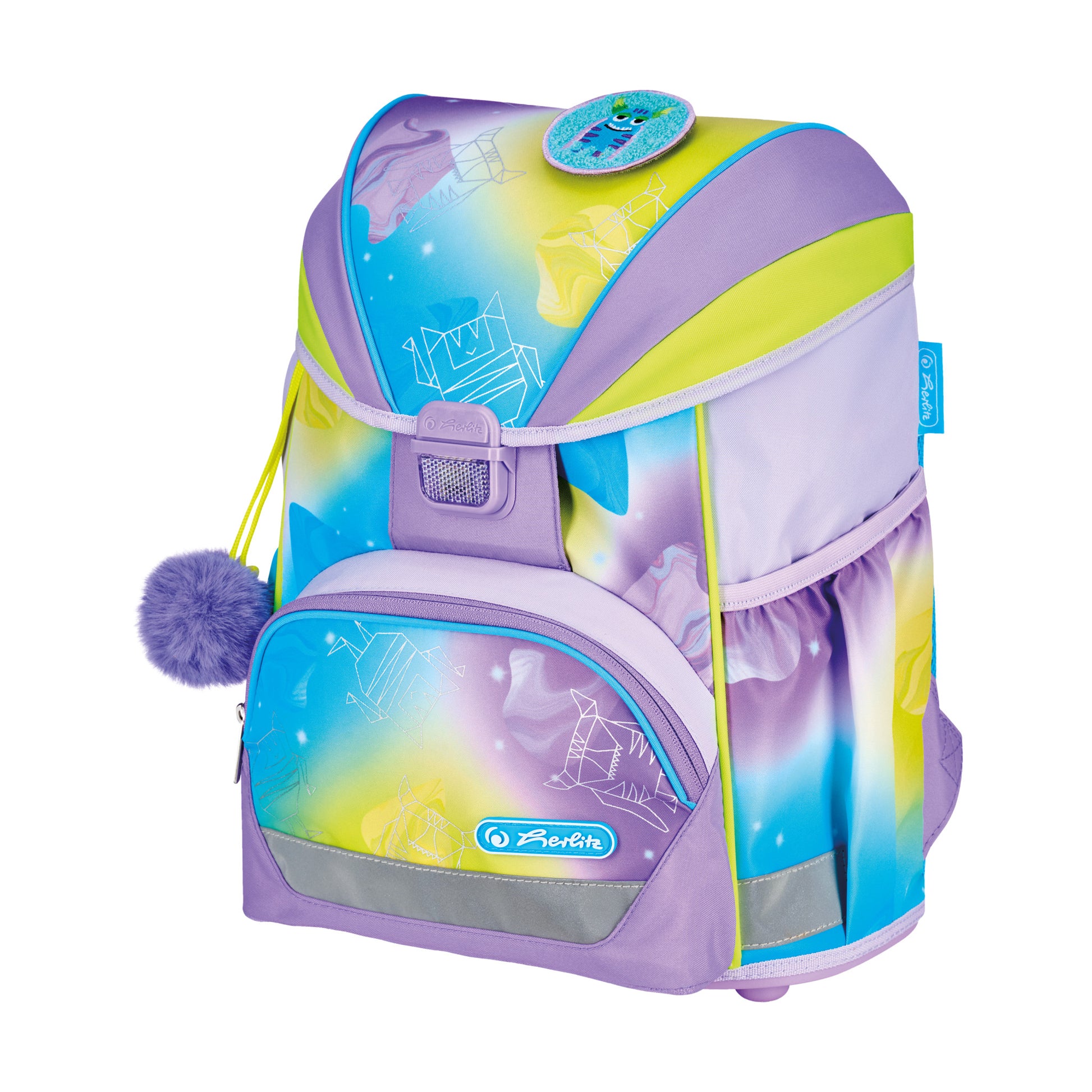 Herlitz UltraLight XL Plus – Schulrucksack-Set 4-teilig, Monster, 22 l, 32×39×25 cm