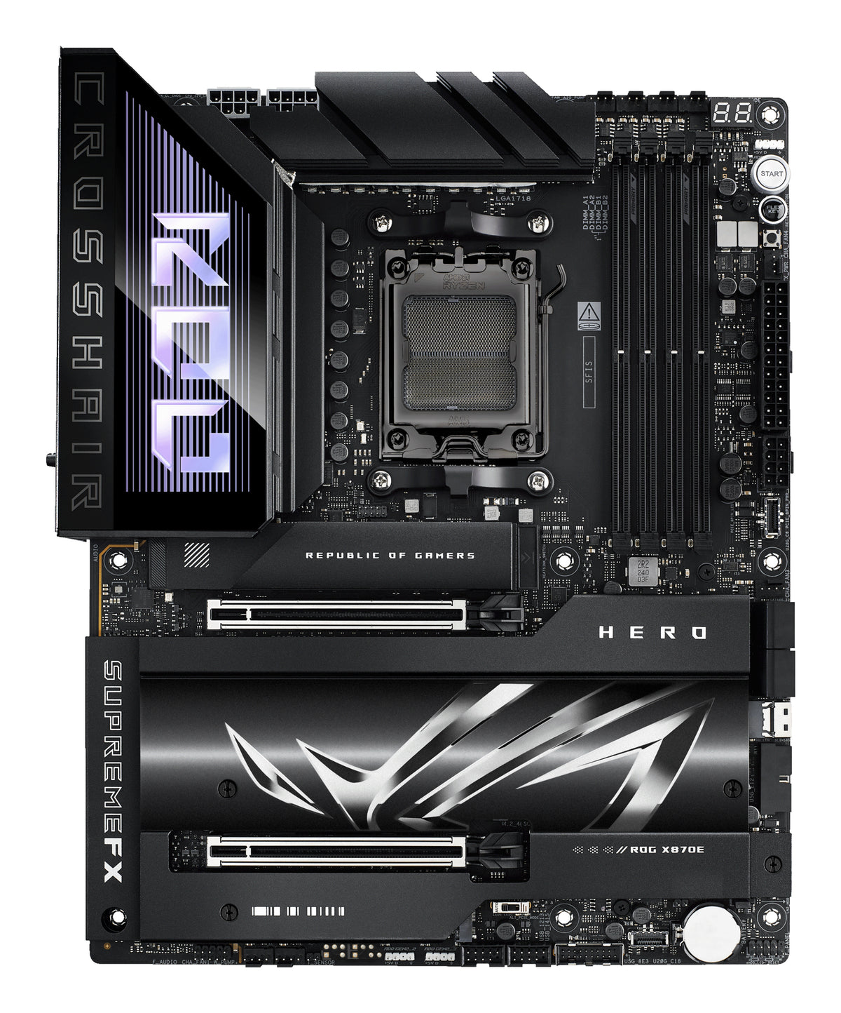 ASUS ROG CROSSHAIR X870E HERO – Mainboard – Sockel AM5, AMD X870E, ATX, DDR5