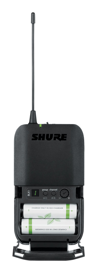 Shure BLX1288/P31-M17 Bühnenmikrofon – 6,35 mm Klinke, XLR, Kabellos (606–630 MHz), Niere, 100 m, Schwarz