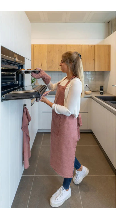 Tiseco Kochschürze – Erwachsene, L: 85 cm, Baumwolle, Rostbraun