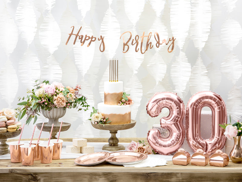 PartyDeco Teller, Papier/Karton – Ø 23 cm, Roségold – 6 Stk.