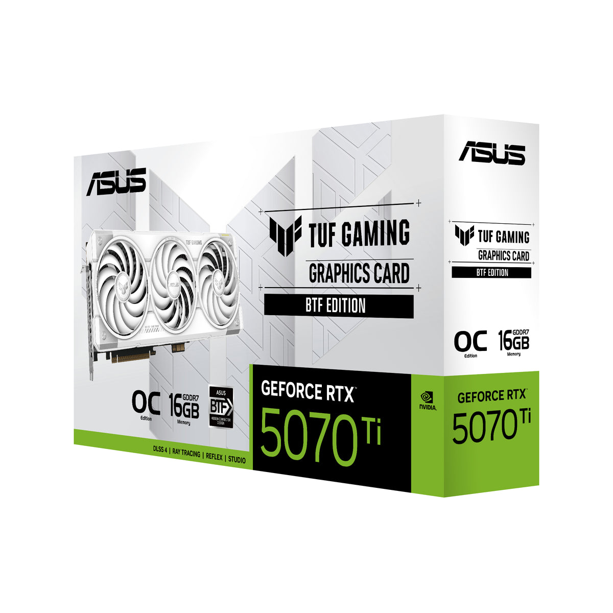 ASUS TUF-RTX5070TI-O16G-BTF-WHITE – PCIe Grafikkarte – RTX 5070 Ti, 16 GB GDDR7, 3×DP, 2×HDMI, PCIe 5,0