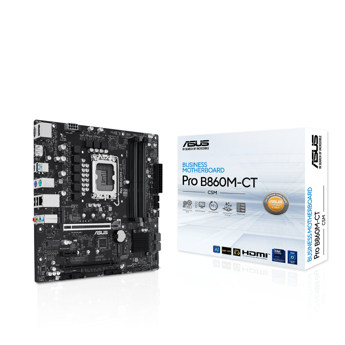 ASUS PRO B860M-CT-CSM – Mainboard – LGA 1851, Intel B860, mATX, DDR5