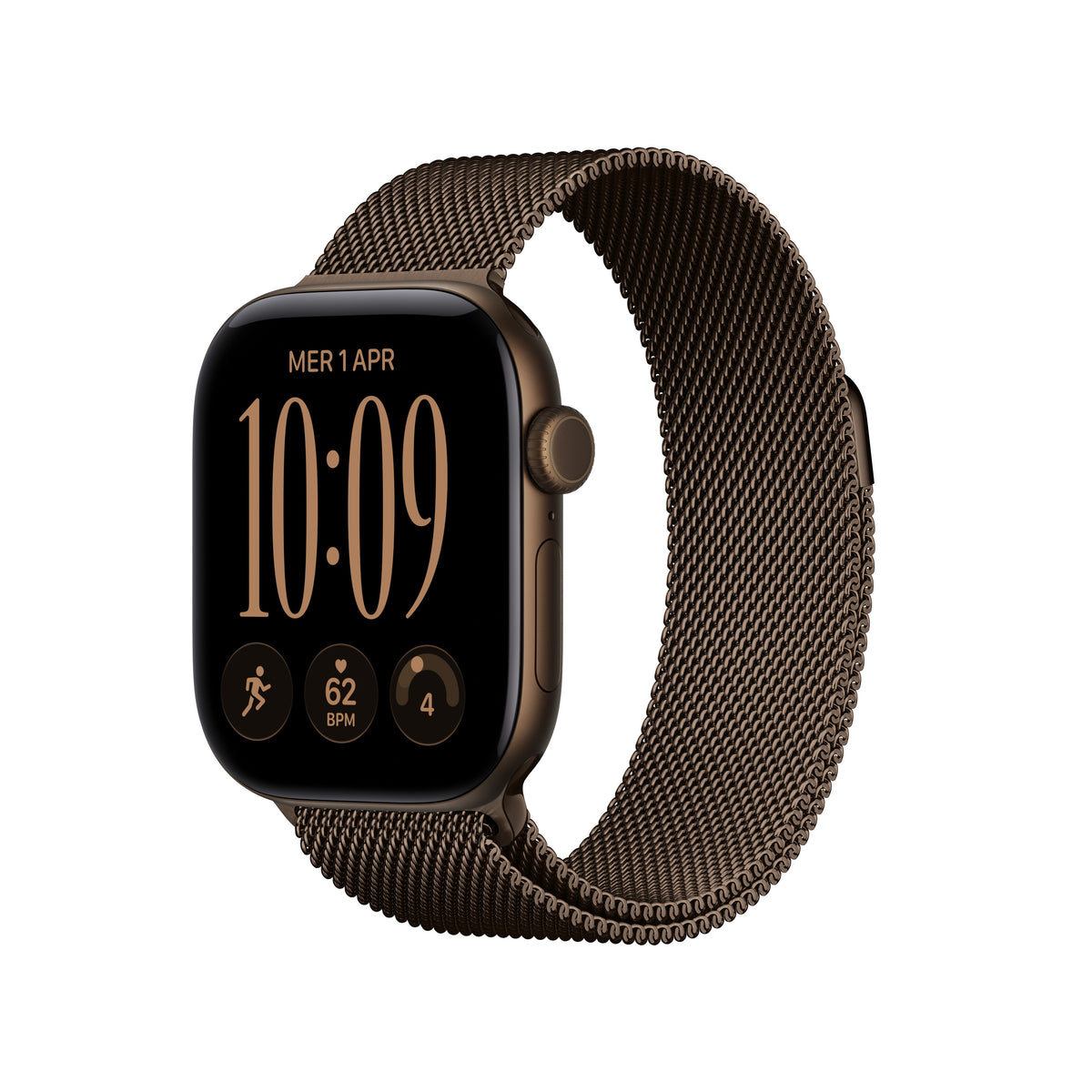 Apple Watch Series 12 42 mm GPS + Cellular – Aluminium Bronze, Milanese Loop, Bronze, 50 m, für iPhone