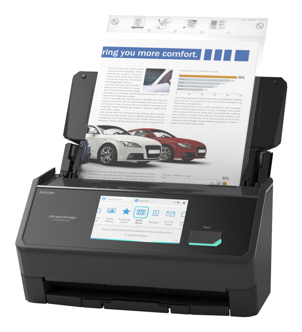 Ricoh ScanSnap iX2500 – Einzugsscanner, A3, Duplex, 45 ppm, ADF 100 Blatt, WLAN