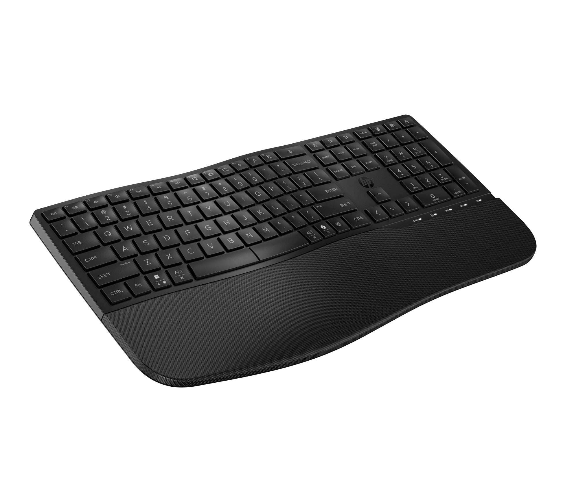 HP 680 Comfort – Tastatur – Bluetooth & 2,4 GHz (USB-A Empfänger) – mit Handballenauflage – Schwarz