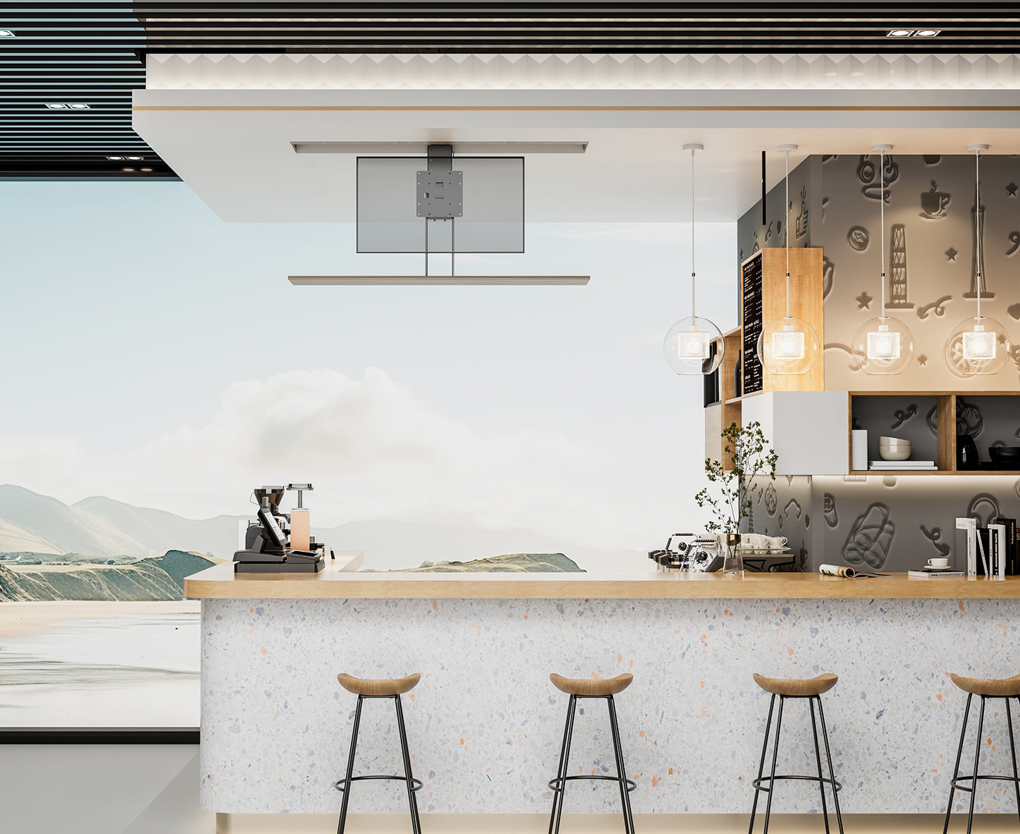 myWall HP 66-2 – Displayständer, Full-Motion, motorisiert, für 37–65", VESA 200×200–600×400, bis 60 kg