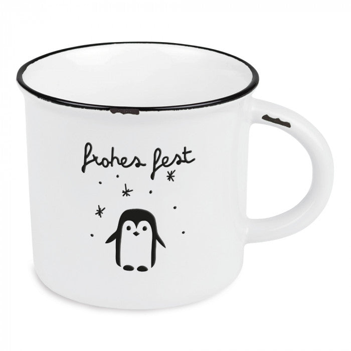 Grafik-werkstatt Vintage Tasse – 400 ml, Keramik, Weiss, spülmaschinenfest, mikrowellengeeignet