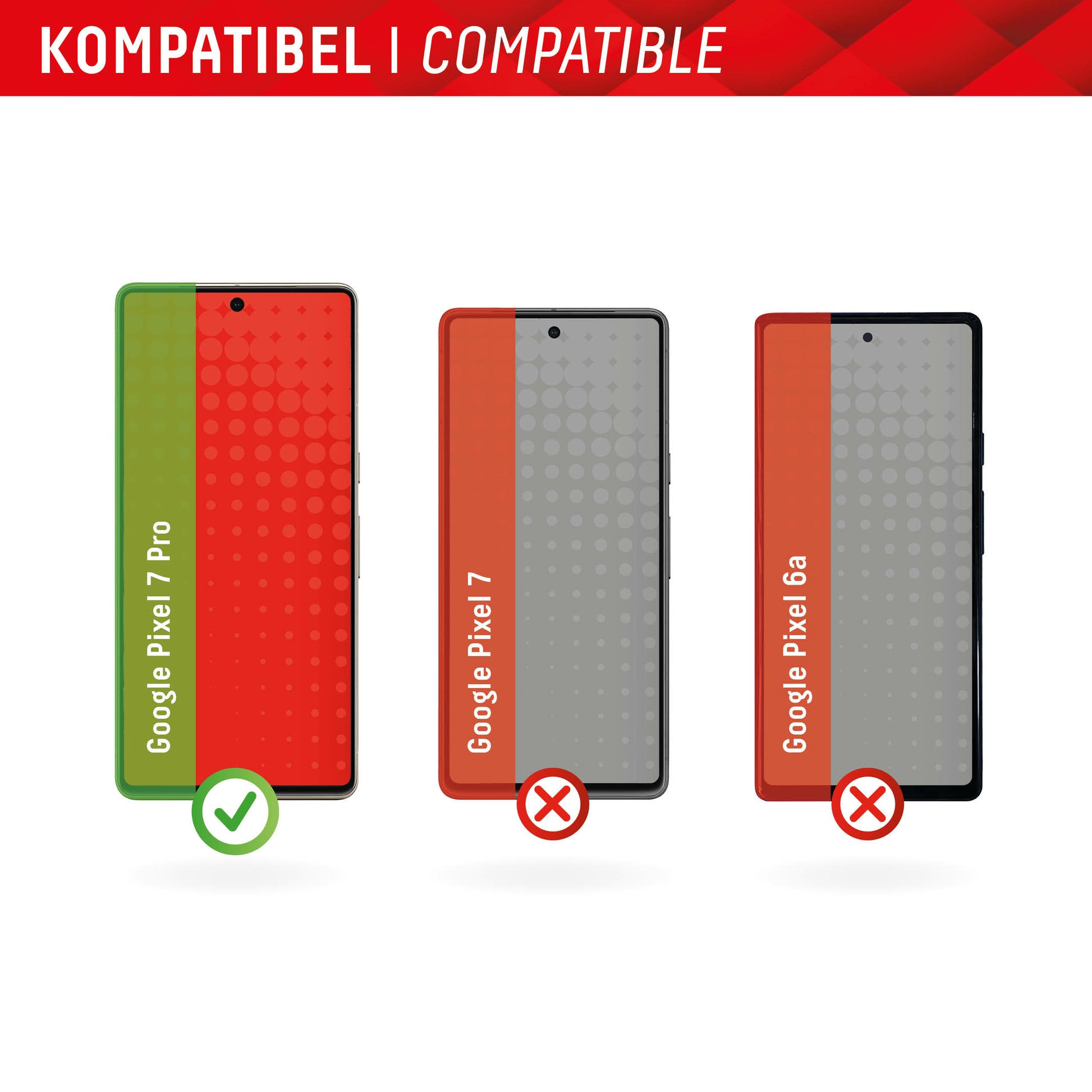 E.V.I. Displayschutz (Panzerglas), Full Cover – für Pixel 7 Pro – mit Applikator