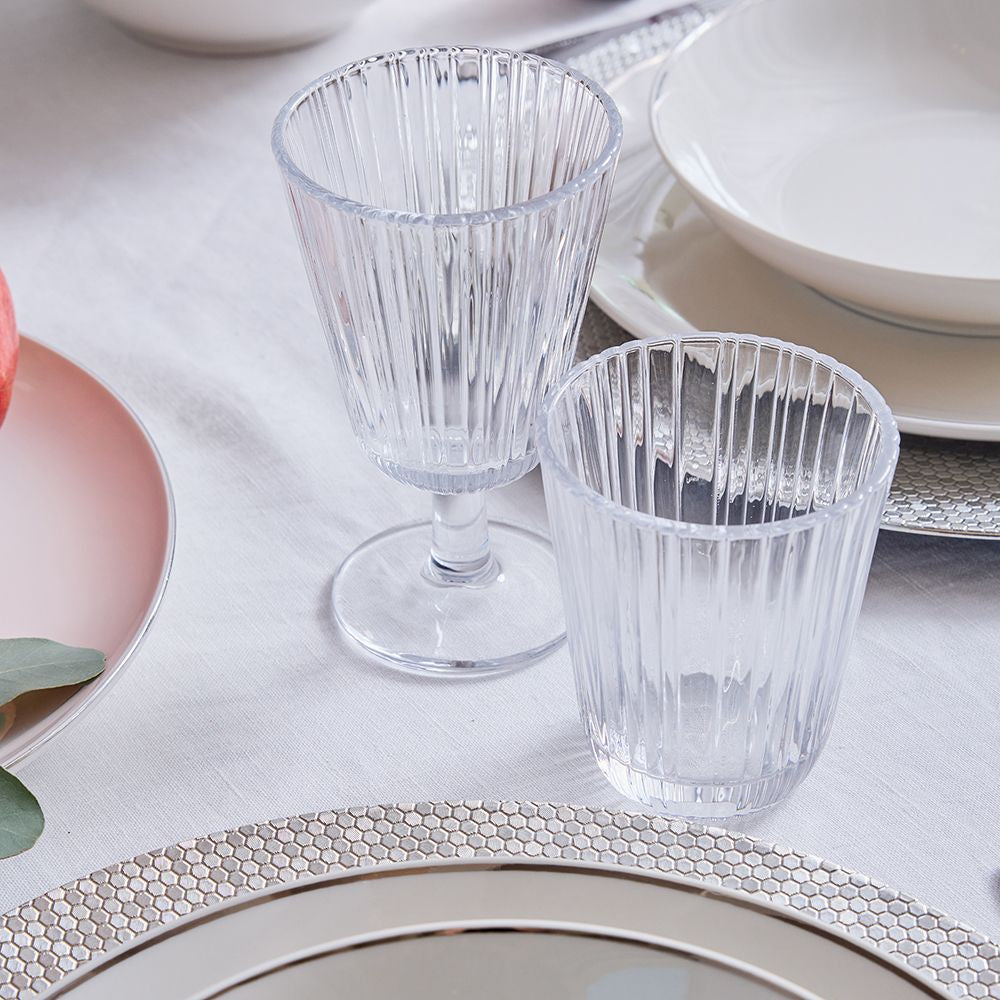 Tognana Porcellane Geschirrset Fascetta Platino – 18-teiliges Set, Ø 27 cm, Porzellan, Weiss/Platin