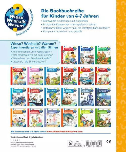 Ravensburger Buch – WWW: Experimentieren mit allen Sinnen, Spiralbindung, 16 Seiten, Deutsch, ab 4 Jahren
