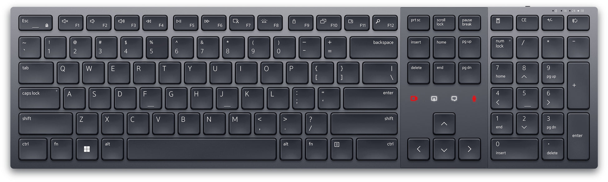 DELL KB900 – Tastatur – 100% – Schere – Bluetooth & 2,4 GHz (USB-A Empfänger) – QWERTZ (CH) – beleuchtet