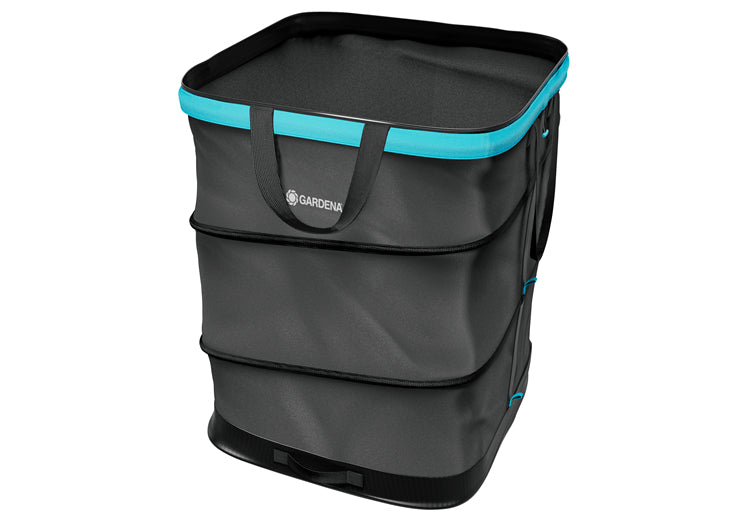 Gardena Mehrzweckbeutel PopUp – 130 l, Recycling-Kunststoff, Schwarz, Grün, 460 × 600 × 460 mm