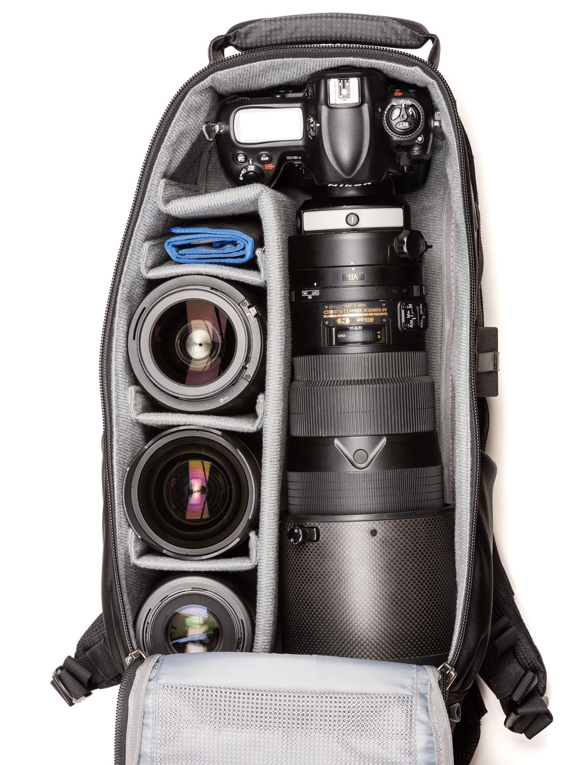 Think Tank Glass Limo Kamerarucksack – für 8 Objektive, Regenhülle – für DSLR- & Systemkameras – Grau/Schwarz